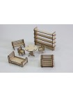 Деревянный набор мебели для домиков